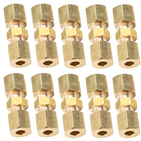 GIONAR Kit de 10 Connecteurs de Durite de Frein en Cuivre Chromé - Connecteur de Conduites de Frein pour Tuyau de 4,75 Mm - Connecteur de Ligne de Frein Durable