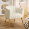 Übergroßer Kürbis Akzentstuhl, Moderner Bequemer Samtgepolsterter Sessel, Luxus Einzelsessel für Wohnzimmer, Warteraum, Büro und Schminktisch, (Beige)