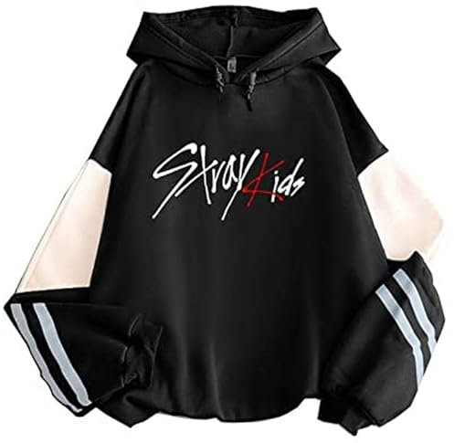 PANOZON Damen Kapuzenpullover Y2K KPOP Hoodie Mit Kapuze Fleecepullover Fleece Streetwear Winter Pullover Schwarz M