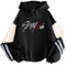 PANOZON Damen Stray Kids Kapuzenpullover Y2K KPOP Hoodie Mit Kapuze Dicke Fleecepullover Fleece Streetwear Winter Pullover Schwarz M
