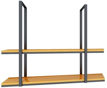 Dekoratives Hängeregal aus Schmiedeeisen, Massivholz für Küche, Aufbewahrung, grünes Design, Deckenregal für Bar, Theke, Restaurant (90 x 30 x 80 cm)