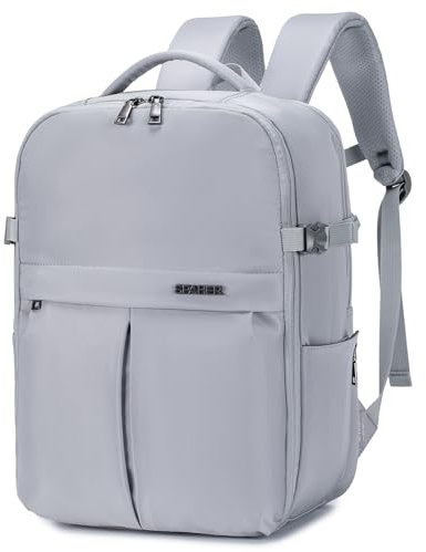 SPAHER Reiserucksack Handgepäck 40x30x25 Eurowings Laptop Rucksack 15,6 Zoll mit Laptopfach Business Arbeit Reisen Rucksack Herren Schulrucksack für Teenager Notebook College Damen Grau