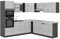 Vicco Eckküche R-Line, Küchenzeile in L-Form, Beton/Anthrazit, 237 x 247 cm, AP Marmor