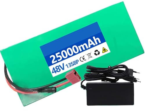 36V 48V E-Bike Akku, 36V 48V 8Ah 10Ah 20Ah 25Ah Elektrofahrrad Batterie Pack Lithium-Ionen Herausnehmbare Batterie, Für 200W 350W 500W 800W 1000W Motor, Mit Ladegerät T,48V 8AH
