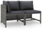 Myheimly Gartenmöbel 2-TLG. mit Kissen Mittelsofa Ecksofa Sitzgruppe Sofa Lounge Garten Garnitur Gartenset Gartensofa Sitzgarnitur Poly Rattan Grau,Grau,Eckteil + Mittelteil