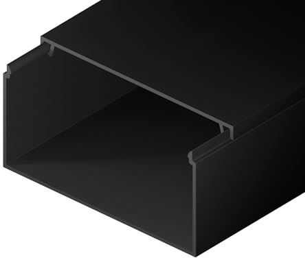 EDO Kabelkanal 120x60 mm Dunkelanthrazit – 2 m Kabelschacht mit Klappdeckel zur Schraubmontage – Aufputz Kabelabdeckung für Wand, TV, Büro – Kabel Organizer für Innenbereich