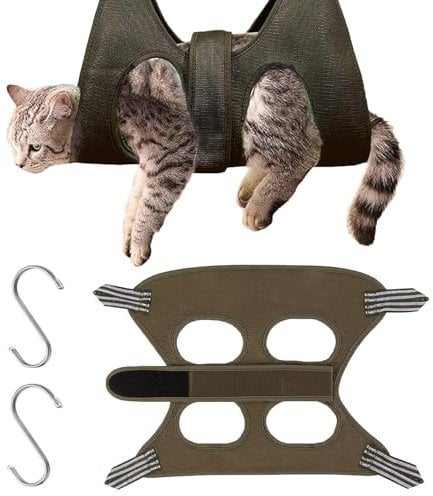QhgPnt Cat Dog Grooming Hammock, Dog Grooming Harness, Cat Grooming Kit, Pet Nail Trimming Harness, for Small Pets Nail Clipping,Bathing,Claw Care,Ear Cleaning Care