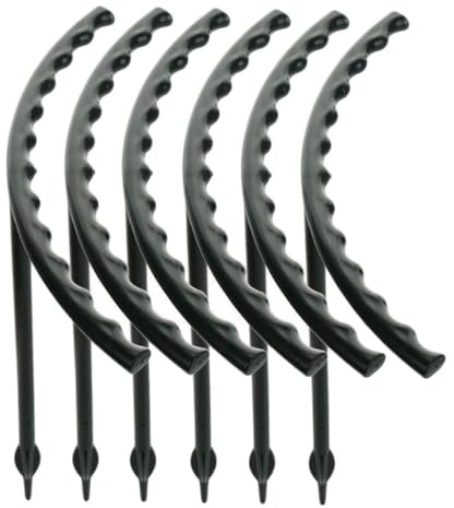 DOITOOL 6 Stück Pflanzenrankgestell Gartenstütze Klettergerüst für Pflanzen Pflanzhalter Schwarz Pflanzenstütze für Balkon Terrasse