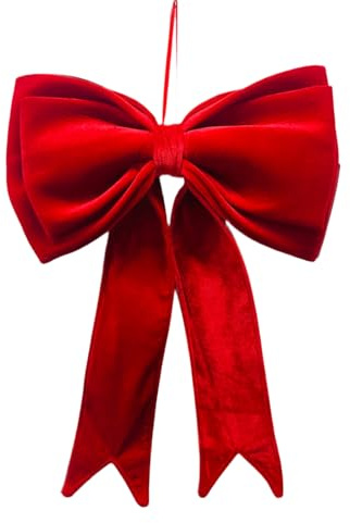Velvet Christmas Tree Bows 19x25 Inch - For Mantel & Window Sill Office Living Room Bedroom Holiday Decor
