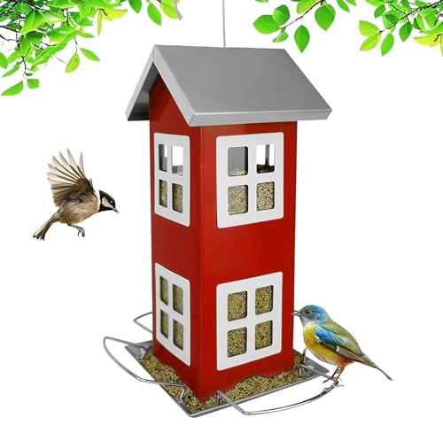 Relaxdays Vogelhaus, Metall, zum Aufhängen, HBT: 26 x 12 x 12 cm, kleines Vogelfutterhaus für Garten & Balkon, Farbwahl