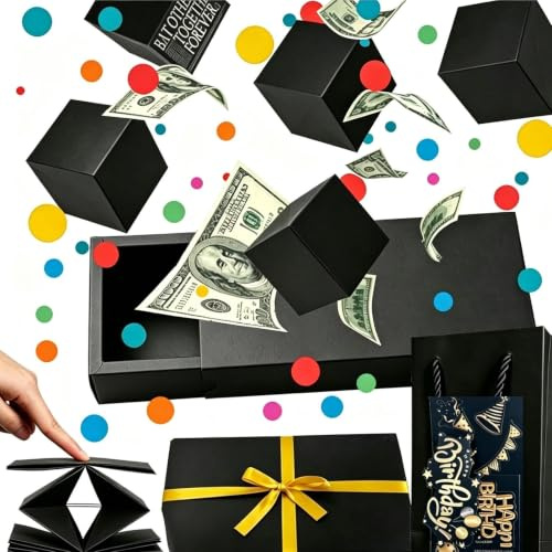 IOPJLK DIY Explosionsbox Surprise Überraschungsbox für Foto & Geldgeschenke | Kreative Pop-Up Box geeignet für Geburtstag, Jahrestag, Valentinstag und Jugendweihe