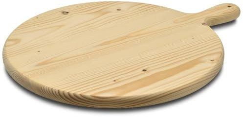 Erre4m Tabla para pizza de madera con mango de 40 cm de diámetro, profesional, grosor de 2,2 cm.