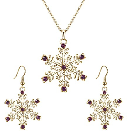EVER FAITH Österreichische Kristall Winter Schneeflocke Pendant Halskette Ohrringe Set