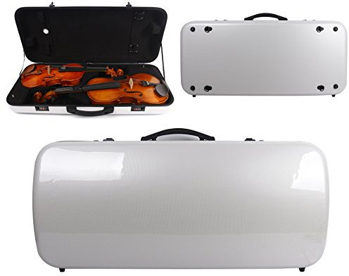 Yinfente Violinenkoffer für Violine / Viola / Viola, 4/4, Schwarz / Weiß