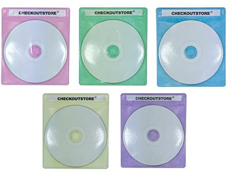 CheckOutStore (400) Premium CD Double-Sided Storage Plastic Sleeve (Assorted Color)