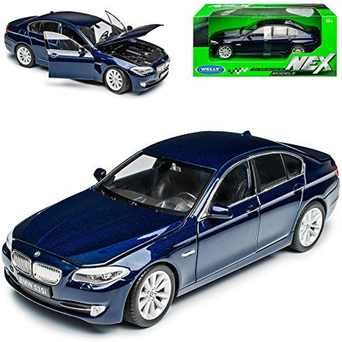 Welly B*M*W 5er 5 Er F10 535i 5353 i Blau Limousine Ab 2010 1/24 Modell Auto mit individiuellem Wunschkennzeichen
