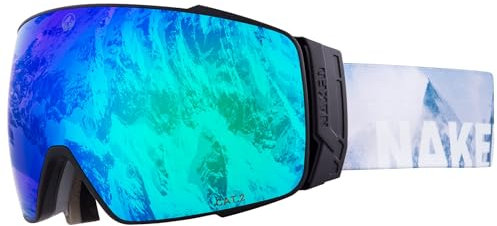 NAKED Optics Skibrille Männer, Ski Brille Frauen, Snowboardbrille (STORM Snow, ohne Schlechtwetterglas)