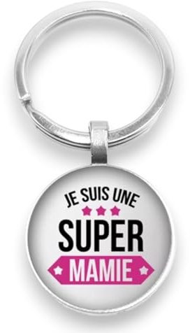 WAY2BB - Porte-clés cadeau Mamie - Je suis une super Mamie - Porte-clefs mamie - Fête des Grands-mères - Annonce grossesse - Anniversaire mamie