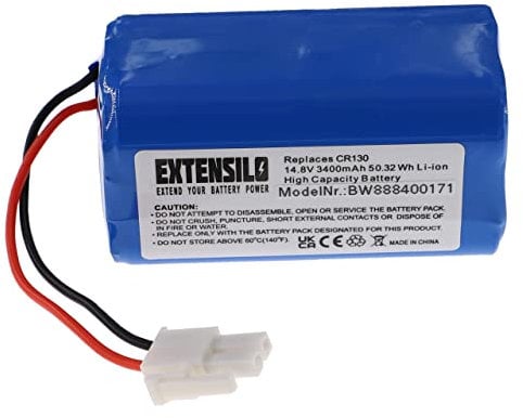 EXTENSILO Akku kompatibel mit Ecovacs Deebot CEN540, CEN546, CEN550, 500, 501 Staubsauger Home Cleaner Heimroboter (3400mAh, 14,8V, Li-Ion)