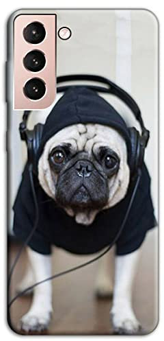 Mixroom - Cover Custodia Back case In TPU Silicone Morbido Per Samsung Galaxy S21 Fe 5G Fantasia Cane Musica C41