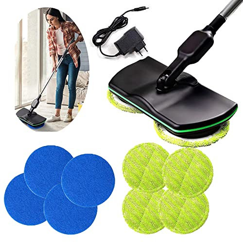WWFF Balai Electrique Sans Fil Rechargeable,Balai Serpillere Professionnel,Duo Spinner Balai Motorisé,Duo Spinner,Balai Lave Sol,éLectrique Universelle Sans Fil Pour Le Nettoyage Des PoignéEs De Sol.