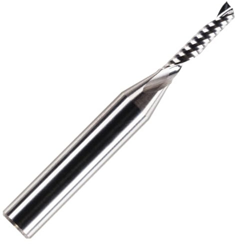 Rennie Tools 3mm x 12mm Flute x 1/4 Shank Solid Carbide Single Flute Spiral Router Cutter Bit End Mill for ACM, Aluminium, PVC, Acrylic and Hard Woods. 3mm Router Bit