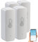 Luminea Home Control Thermometer WiFi: WLAN-Temperatur- & Luftfeuchtigkeits-Sensor mit App, 4er-Set (WLAN Thermometer Fernzugriff, mit App, Internet Wetterstation)