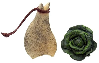 ZauberDeko Wichtel Zubehör Miniatur Salat Ø 2,5cm Schinken 4cm Wichteltür Krippe 2er Set