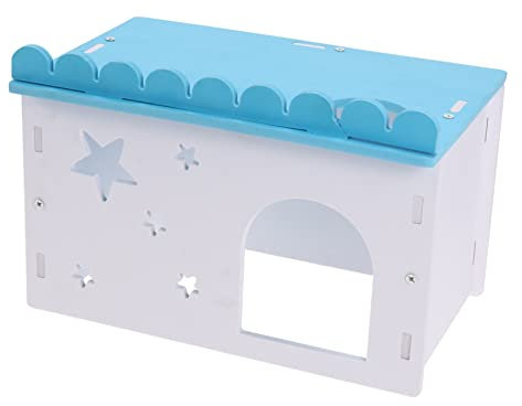 BCOATH Vielseitige Hamsterhütte Kunststoff mit Gesundem Material und Großem Spielbereich Kleintierhaus für Hamster und Kleine Haustiere Blau