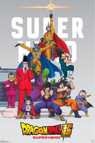 Dragon Ball - Super Hero - Manga Anime Poster Plakat Druck - Größe 61x91,5 cm + 1 Packung tesa Powerstrips® - Inhalt 20 Stück