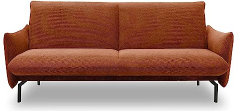 DOMO. collection Sofa Salta, 2-Sitzer Couch mit Schlaffunktion, 200 x 120 cm Liegefläche, modernes 2er Schlafsofa, Schlafcouch, Gästebett, 230 x 95 x 102 cm (BxTxH), rost rot