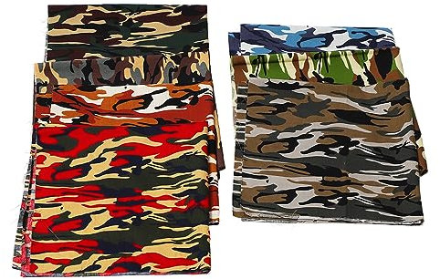Camouflage-Baumwollstoff, 7 Stück 18,9 Zoll Breit, Weiches, Atmungsaktives Patchwork, Vielseitig Einsetzbar für Bastelarbeiten, Taschen, Babykleidung, Geschenke