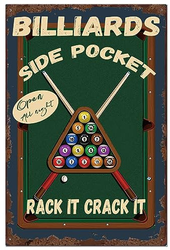 SUPERDANT Bar de Billar Cartel de Chapa de Metal Vintage Hombre Cueva Vintage Placa Arte Hierro Arte de la Pared Cartel Pintura de Hojalata Moda Antigua Letrero de Aluminio