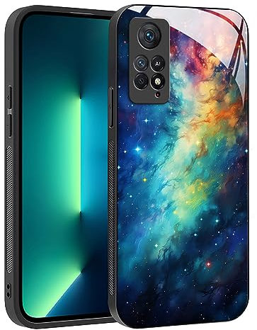 YUXING Cover per Xiaomi Redmi Note 11 Pro Plus 5G (11 Pro+ 5G) - Abstact Art Geometry Pattern Antigraffio Vetro Back Cover, Custodia Antiurto Antiscivolo Sottile (Starry Sky)