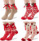 Shujin 4 Paar Weihnachtssocken mit magnetarmen Unisex 3D Puppes Paar Socken,Hand in Hand Socken Magnet Freundschaftssocken mit Händen Lustige Magnetische Christmas Socks,4pc-Mehrfarbig
