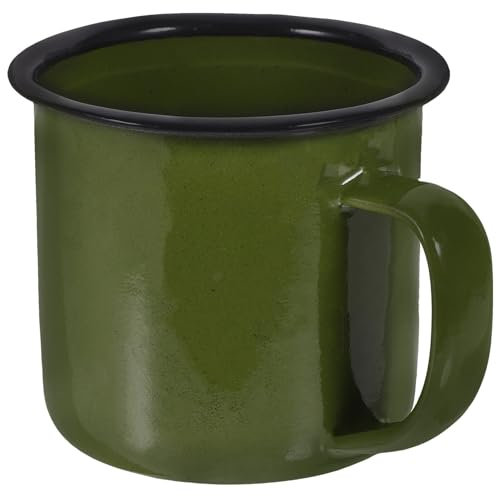 DEARMAMY 1Pc Tasse À Café En Émail Tasse En Acier Émaillé Avec Poignée Tasse De Camping En Émail Tasse À Thé En Émail Portable Tasses Petite Tasse De Feu De Camp En Métal Rétro Petite