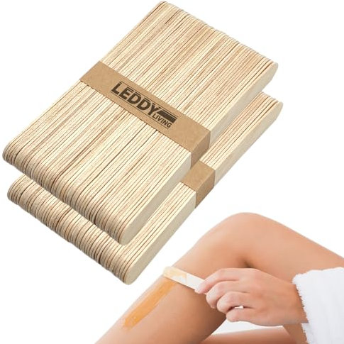Lot de 100 spatules pour épilation à la cire en bois lisse naturel jetables, hygiéniques, séchoirs jetables et adaptés pour la cire pour l'épilation du corps, du visage, des jambes, des bâtons