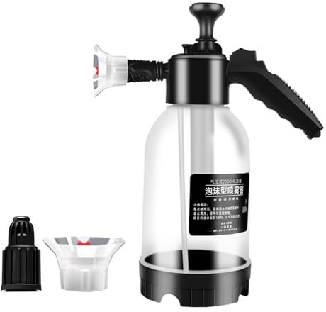 HPYSHP Car Foam Sprayer,2L Portable Wash Pump Spray Bottle with Replacement Nozzle,Multipurpose Handheld Pressure Water Sprayer for Cleaning,Garden Plants Watering (Transparent)