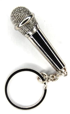 AXLorange Mini Microphone Keyring, silver, 5cm