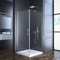 Eckeinstieg Duschkabine Schwingtür 90x90cm Duschabtrennung mit Seitenwand, Glas Pendeltür Duschkabine mit festem Seitenteil Duschwand mit 6mm Nano ESG-Sicherheitsglas, Dusche Duschtür Höhe 195cm