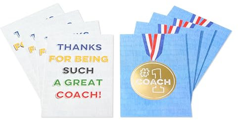 American Greetings Dankeskarten mit Umschlägen für Trainer, Nummer 1 Trainer-Medaille, 8 Stück