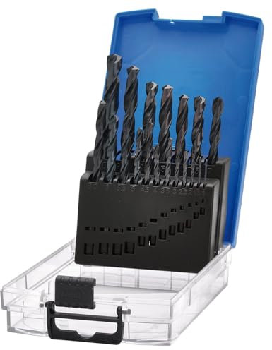 Draper 19 pcs Black HSS Drill Bit Set - 08850 - for Metal, Wood and Plastic