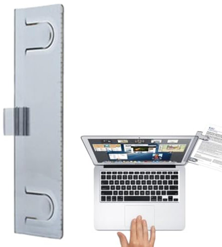 1/2 Monitor Document Stand - Business Cards Notes | Adhesive Sticky Note Paper Holder, Burr Desktop Clips, Monitor Document Paper Holder, Message Board for 4 Paper, Random Color