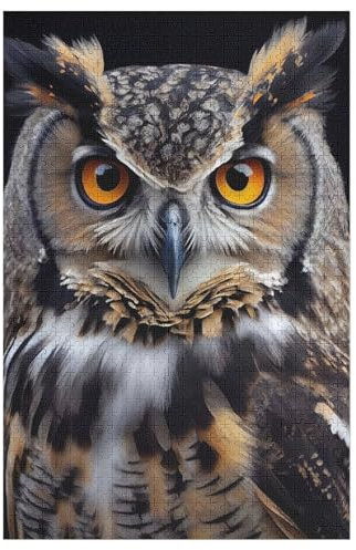 Puzzle Für Erwachsene, 1000 Teile, Eule, Holzpuzzle, Holzpuzzle, Geburtstagsgeschenke, Puzzle, Wanddekoration (78×53cm)