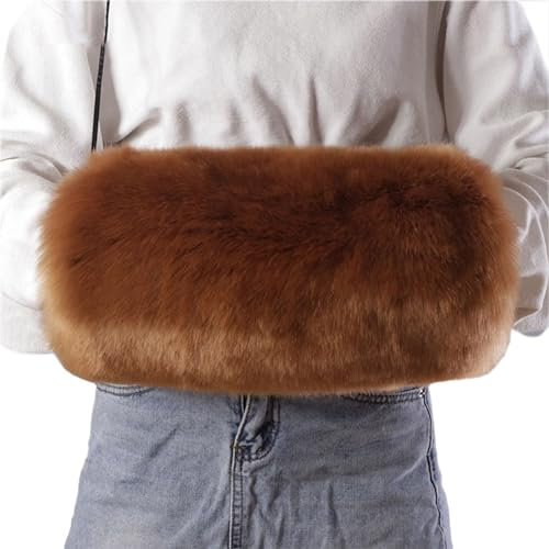 Kunstpelz Handmuff für Erwachsene, Winter, warme Plüsch-Handmuffs, leichte Handwärmer für Outdoor-Aktivitäten, Zubehör, Plüsch-Handmuffs mit Riemen, Winterzubehör
