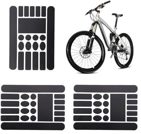 BFUZXY 3 Stück Fahrrad Aufkleber Karbon Rahmenprotektor Lackschutzfolie Kettenstrebenschutz Cube Folie Aufkleber Fahrradsticker für Kette Kettenschutz Schutzfolie FahrradträGer Rennrad