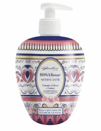 Gandini Rosa Rosae Flüssigseife Weichmachende Handseife Rosenextrakt und Baumwolle 500 ml