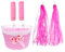 DAGLLGEW Panier Velo Enfant Panier De VéLos pour Filles Avant Streamer Streater Handle Grip Gloves Gloves Set of 5 Kid Scooter Basker Bike Accessories Rose