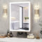 Bathroom Mirror Cabinets with LED Lights, Wall Mounted Bathroom Cabinet with Dimmable Illuminated Mirror, Storage Cabinet Mirror with Defogger (1 Door, 56x13x40cm)