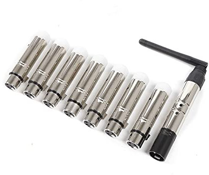 CLEADONG 8pcs DMX Controller, Funk Receiver Set 7x Empfänger 1 Sender Wireless DMX512, für Bar Party Bühne Lichtsteuerung, drahtloses DMX Signal